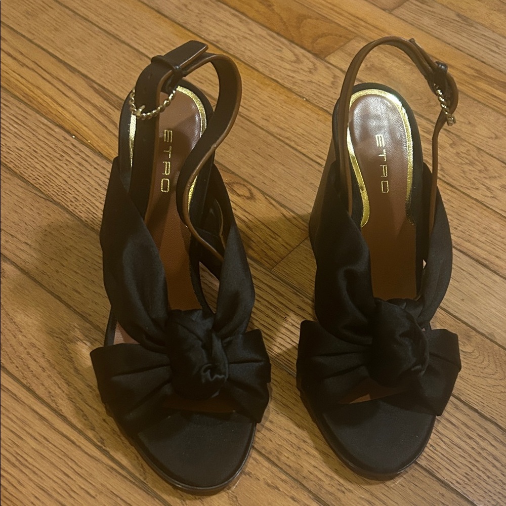 Etro Elegant Black Heeled Sandals (was $695)